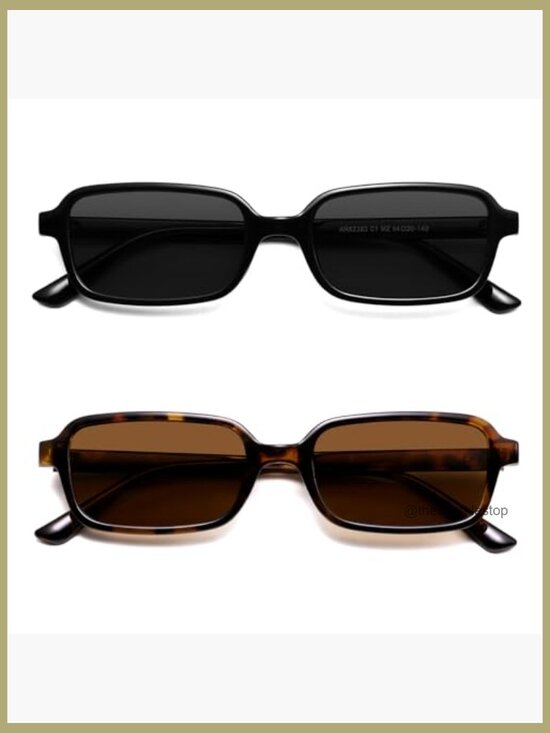 Polarized Retro Rectangle Sunglasses 90s Classic Vintage Sun Glasses UV main image 4